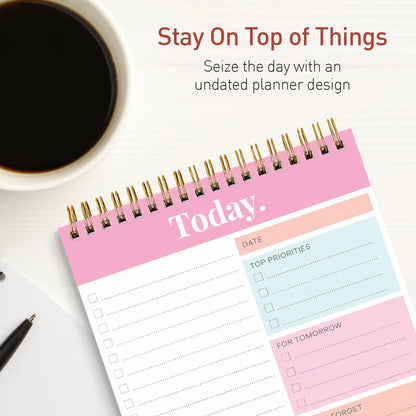 Sweetzer & Orange Daily & Weekly To Do List Notepad – Undated Work Planner & Organizer with Wish List Section, 52-Sheet Coiled Task Pad for Productivity – MAUVE To Do List Notebook for Work