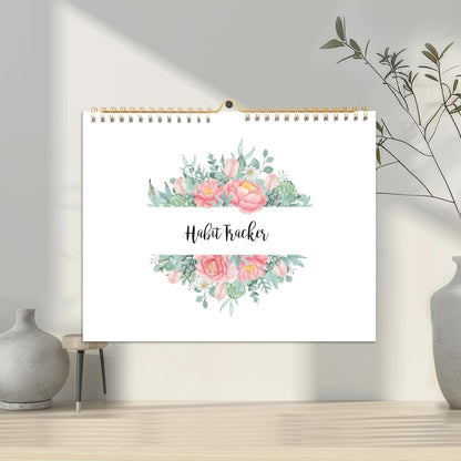 Habit Tracker Calendar- 12 Months Undated Daily, Weekly & Monthly Habit Tracker Journal, Writable Habits Track Calendar for Goal Setting, Boost Productivity, Workout Motivation & Self Care Tool