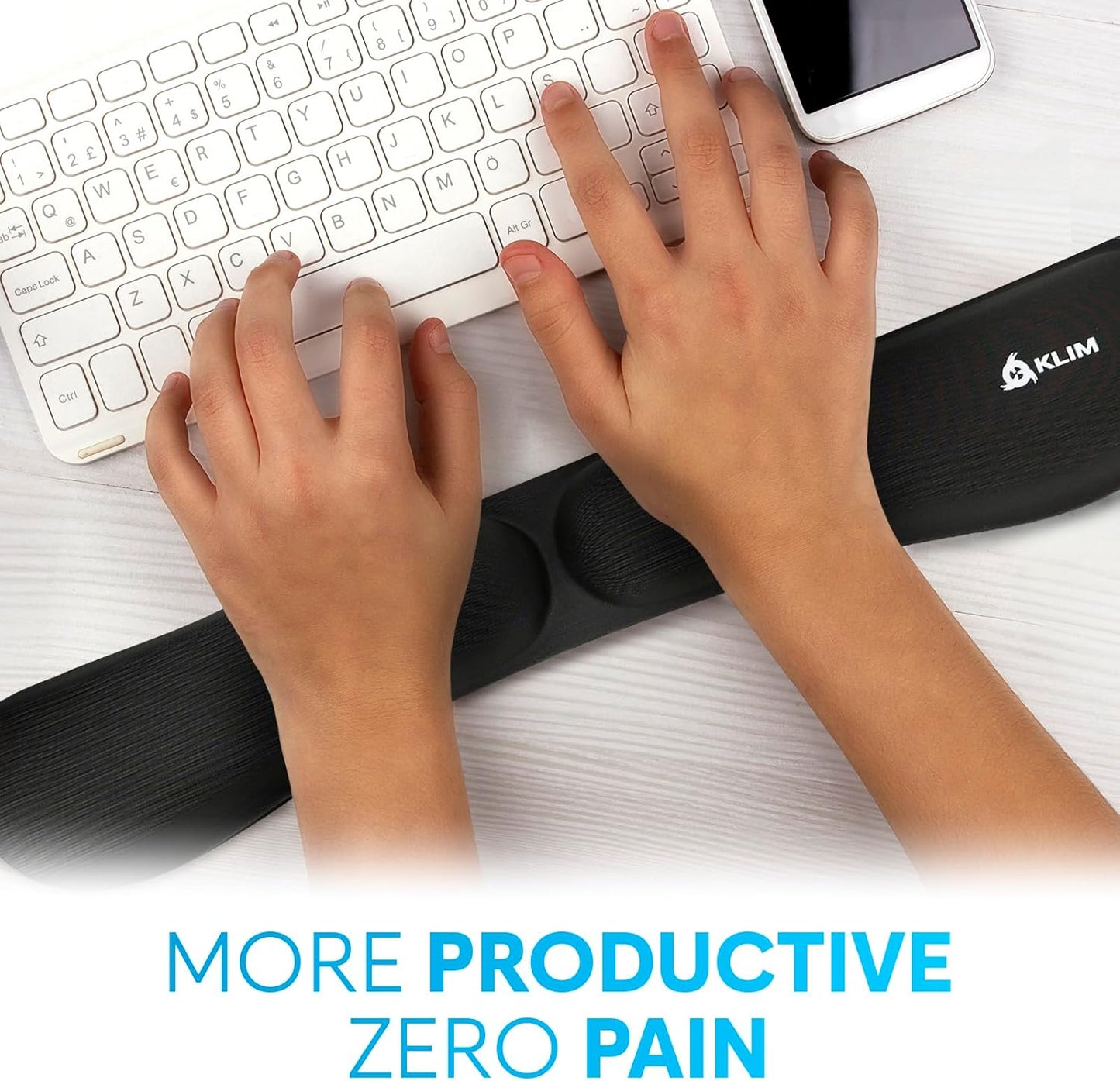 KLIM Mouse & Keyboard Wrist Rest Set - Silky Gel Memory Foam - Ergonomic Wrist Rest for Computer Keyboard, Wrist Pad for Keyboard + Wrist Rest for Mouse - for Gaming and Office - Pain Relief - Pink