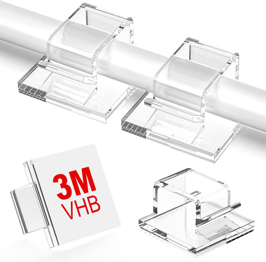 TidyHelper 105 PCS Christmas Light Clips (Small & Large), Adhesive Hooks for Outdoor String Lights, Clear Cable Clips Wire Holder Cord Organizer for Patio, Porch Holiday Decor Cable Management