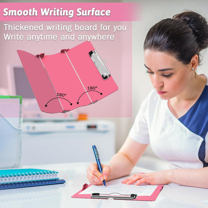 Clipboard Foldable Without Edition Cheat Sheets Aluminum 3 Layers Foldable Clipboards Pocket Size Profile Clip Clipboards Notepad for Students, Nurses,Contractor Trucker Driver