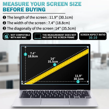 F FORITO 2-Pack 15.6 Inch Anti Blue Light Laptop Screen Protector, Eye Protection Anti Glare Matte Computer Screen Cover for 15.6" Laptop with 16:9 Aspect Ratio, Reduce Eye Strain and Touch Sensitive