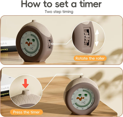 Tomato Visual Timer for Kids, 299 Minute Cute Pomodoro Countdown Timer, Kitchen Cooking Helper Timer with Pause Function, Clock and Alarm, Digital Timer for Classroom, Office and Meetings