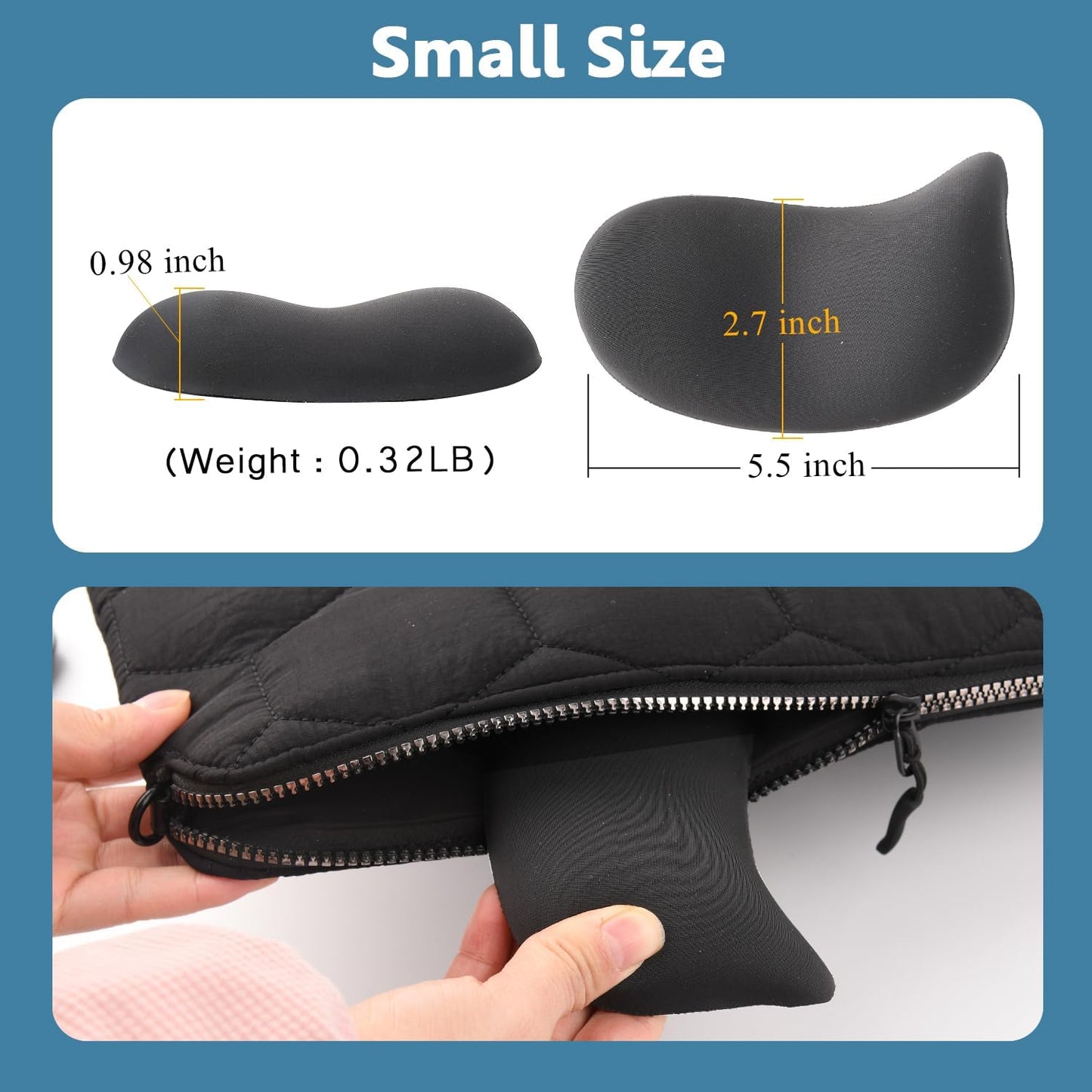 Ergonomic Mouse Wrist Rest Pad, Small Gel Mouse Keyboard Support Cushion Non-Slip Base, for Easy Typing and Wrist Pain Relief Office Computer, Laptop, PC Gaming (Blue)