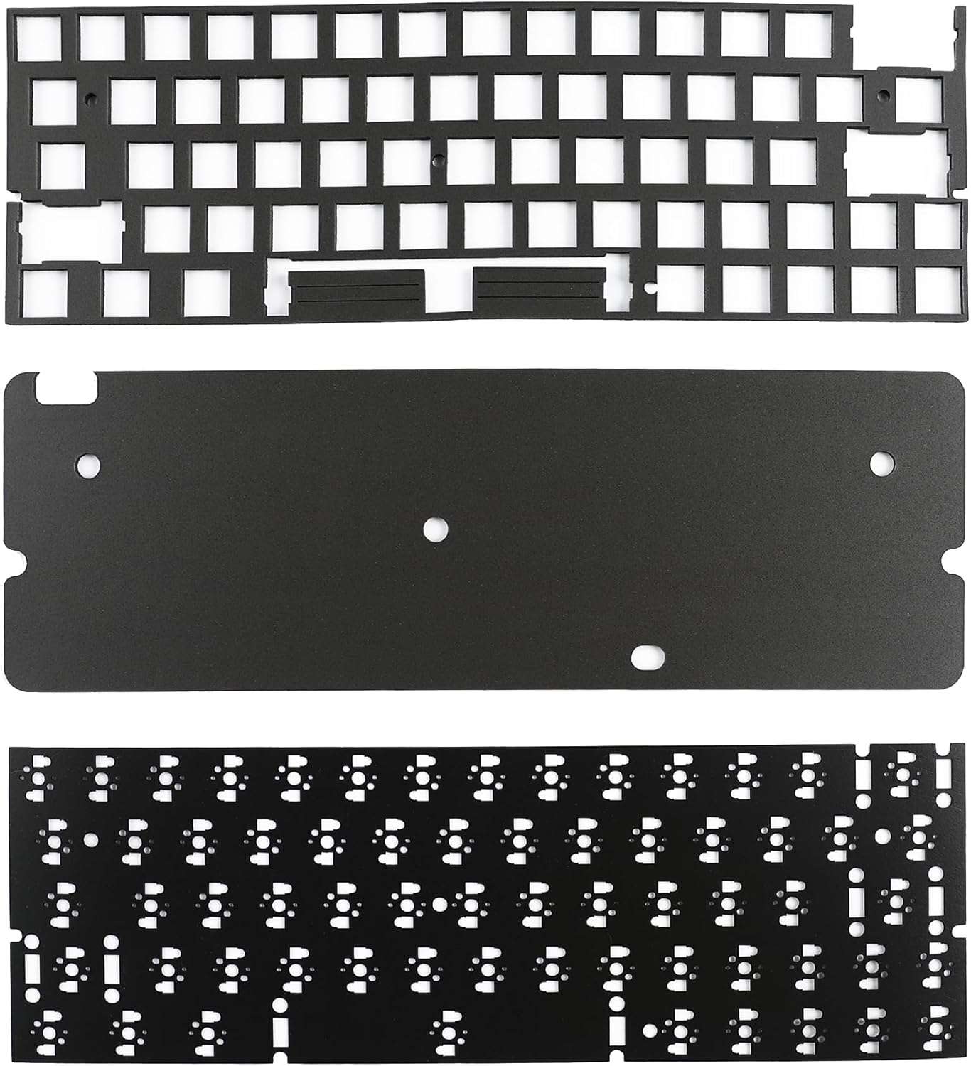 YMDK Keyboard Sound Dampening Foam 61 64 Layout 3-Piece Set Poron Silencer Pad Gasket Switches Dampener for Mechanical Keyboard