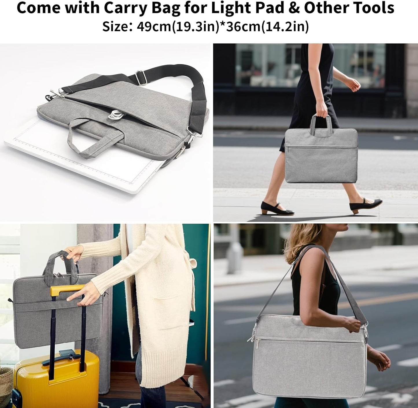 TOHETO Rechargeable A4 Light Board with Stand, Super Bright Magnetic Light Pad with Side Buttons, Wireless Light Box for Tracing and Drawing, Cordless LED Light Table for Diamond Painting, Sketching