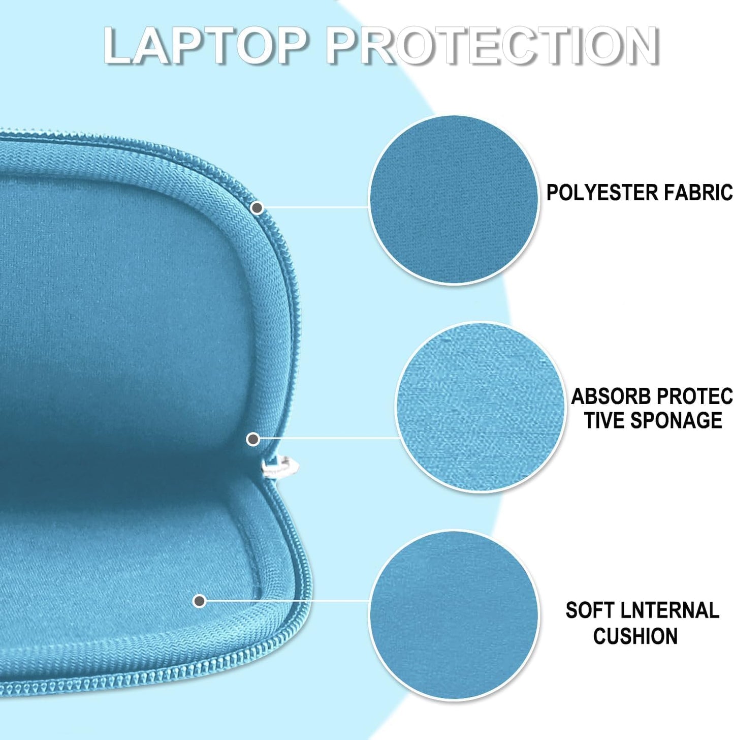 Laptop Sleeve Case 14 inch, Shockproof Protective Laptop Cover Briefcase Carrying Computer Bag with Accessory Pocket Portable Computer Sleeve for 14" MacBook, HP, Dell, Lenovo, Acer, Black