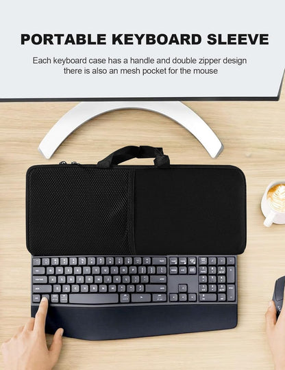 Portable Keyboard Bag Laptop Keyboard Sleeve Shockproof Dustproof Neoprene Case for Logitech MK345/MK850/ for Lovaky 2.4G Ergonomic Performance Wireless Keyboard Mouse Combo