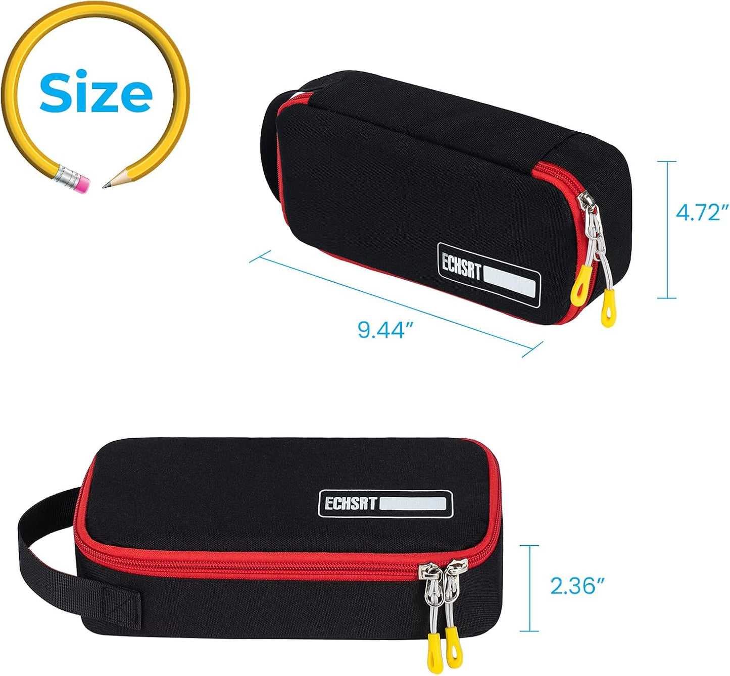 ECHSRT Large Pencil Case, Aesthetic Pen Pouch with Big Capacity, Minimalist Portable Stationery Bag with Handle for Office Organizer Aesthetic Pencil Cases