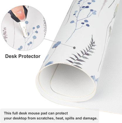 QIYI Large Mouse Pad, Cute Pink Desk Mat for Desktop, Women Girls PU Leather Desk Pad Waterproof Gaming Mousepad, Rose Gold Marble Computer Protector Writing Pad for School Office Home 31.5" x 15.7"