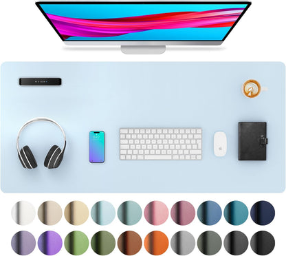 Aothia Non-Slip PU Leather Waterproof Laptop Desk Pad Protector, Blotter Mat, Writing and Mouse Pad for Office & Home, Beige, 23.6" x 13.7" - Colors B