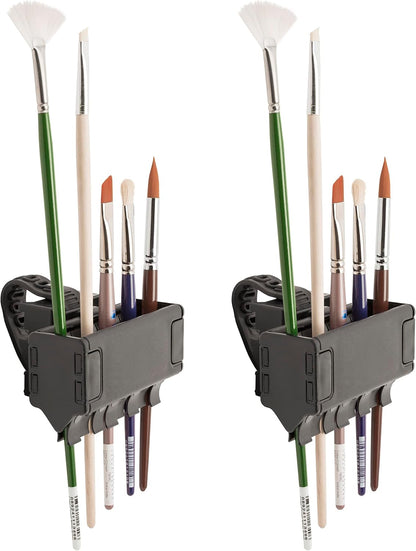 Easy To Use Products Brush Grip Paintbrush Holder and Drying Rack/Caddy, Painting Supplies (Black)