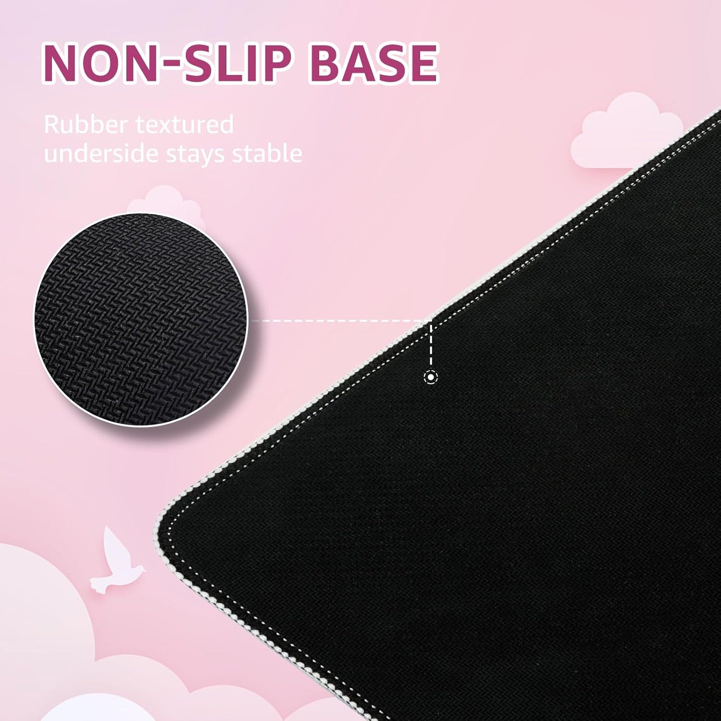 iCasso Desk Cover Mat, Office Mouse Pad, Desk Protector Mat, Extra Large Matt for Desktop,Anti-Slip XXL Big Mousepad with Stitched Edges for Computer Keyboard Retro Black - Colors B