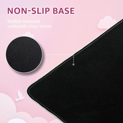 iCasso Desk Cover Mat, Office Mouse Pad, Desk Protector Mat, Extra Large Matt for Desktop,Anti-Slip XXL Big Mousepad with Stitched Edges for Computer Keyboard Retro Black - Colors B