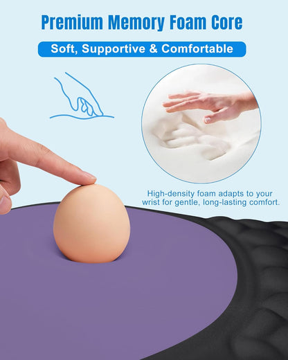 Ergonomic Mouse Pad with Wrist Rest, Slope Design Memory Foam Support, Smooth Lycra Surface, Non-Slip PU Base, Comfortable Mouse Mat for Office, Home, Computer Desk (Black)