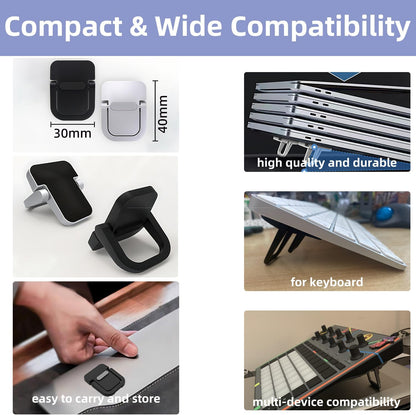 Portable Laptop Stand Zinc Alloy Anti-Slip Keyboard Riser Suitable for 10-17 Inches Laptops, Silver