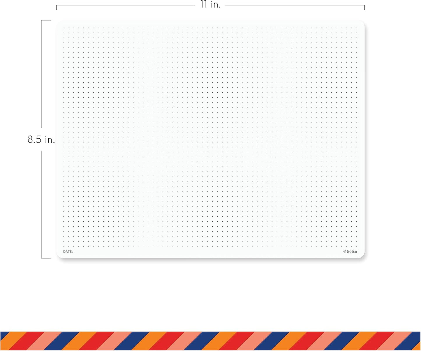 Notsu Dot Grid Desk Notepad 2 Pack | Minimalist Dotted Memo Mouse Pads with Premium Thick Paper, Small 5.5" x 8.5"