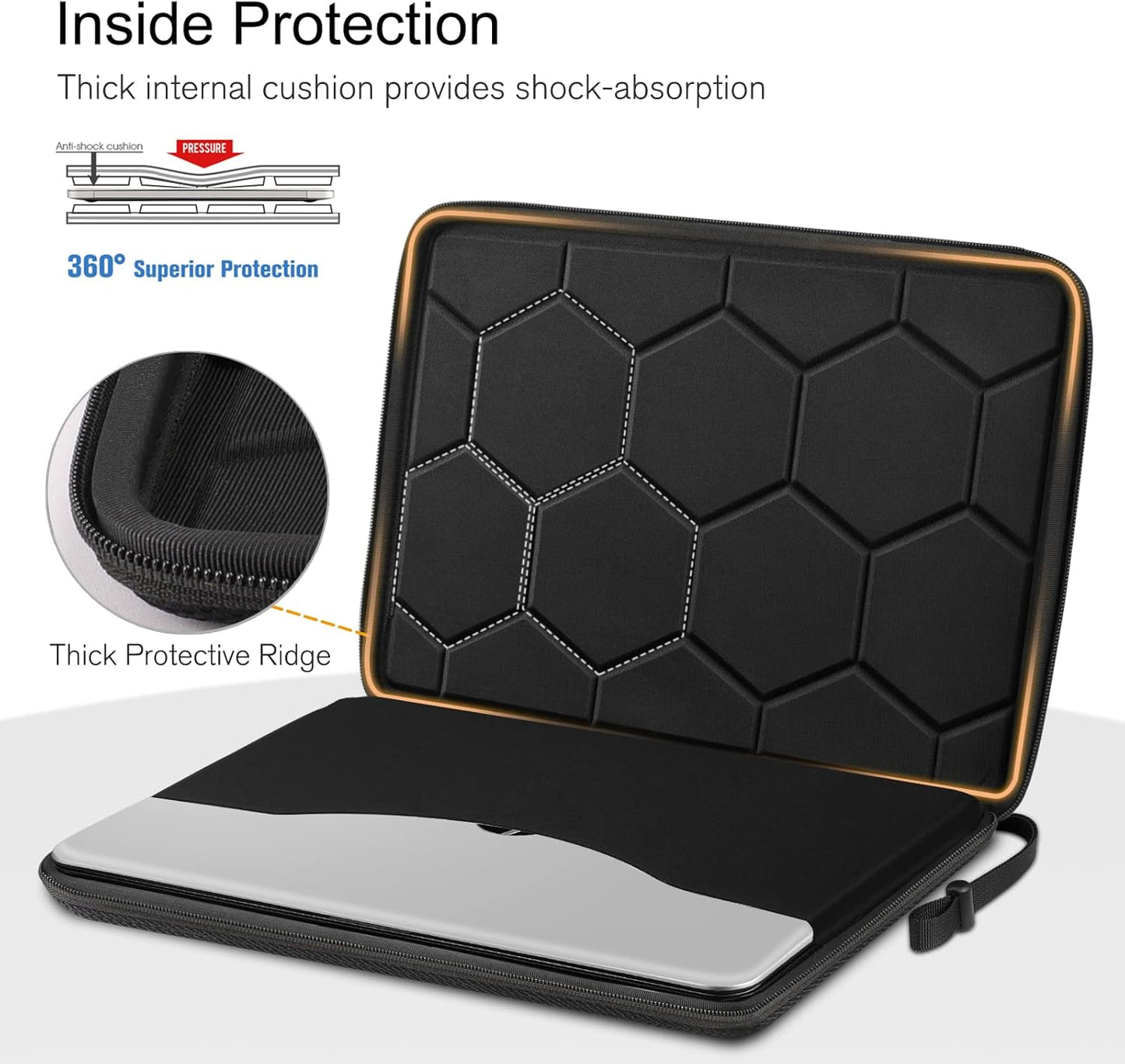 FINPAC Hard Laptop Sleeve Case for MacBook Neo A18 Pro,13 inch MacBook Air 2026 M5/M4/M3/M2/M1,14 inch MacBook Pro 2026 M5/M4/M3/M2 Pro/Max,Waterproof Case for Dell,Surface Laptop,HP,Acer,Black | Hard