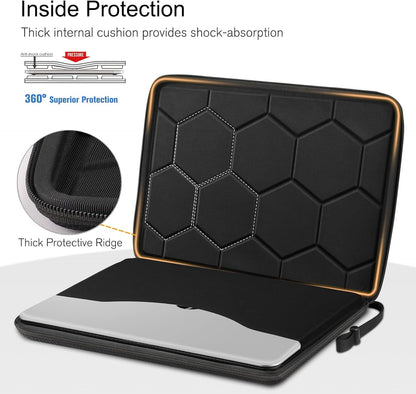 FINPAC Hard Laptop Sleeve Case for MacBook Neo A18 Pro,13 inch MacBook Air 2026 M5/M4/M3/M2/M1,14 inch MacBook Pro 2026 M5/M4/M3/M2 Pro/Max,Waterproof Case for Dell,Surface Laptop,HP,Acer,Black | Hard
