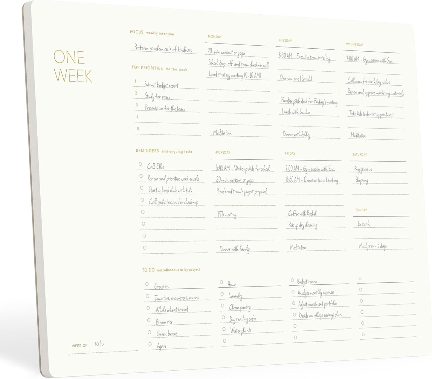 Pinesman - Elegant To Do List Notepad with Mouse Pad Feature, 11.22" x 7.87", 50 Tear-Off Sheets, Gold Foiled, Daily Planning, Eco-friendly To Do List Planner, FSC™ Certified To Do List Notebook for Work