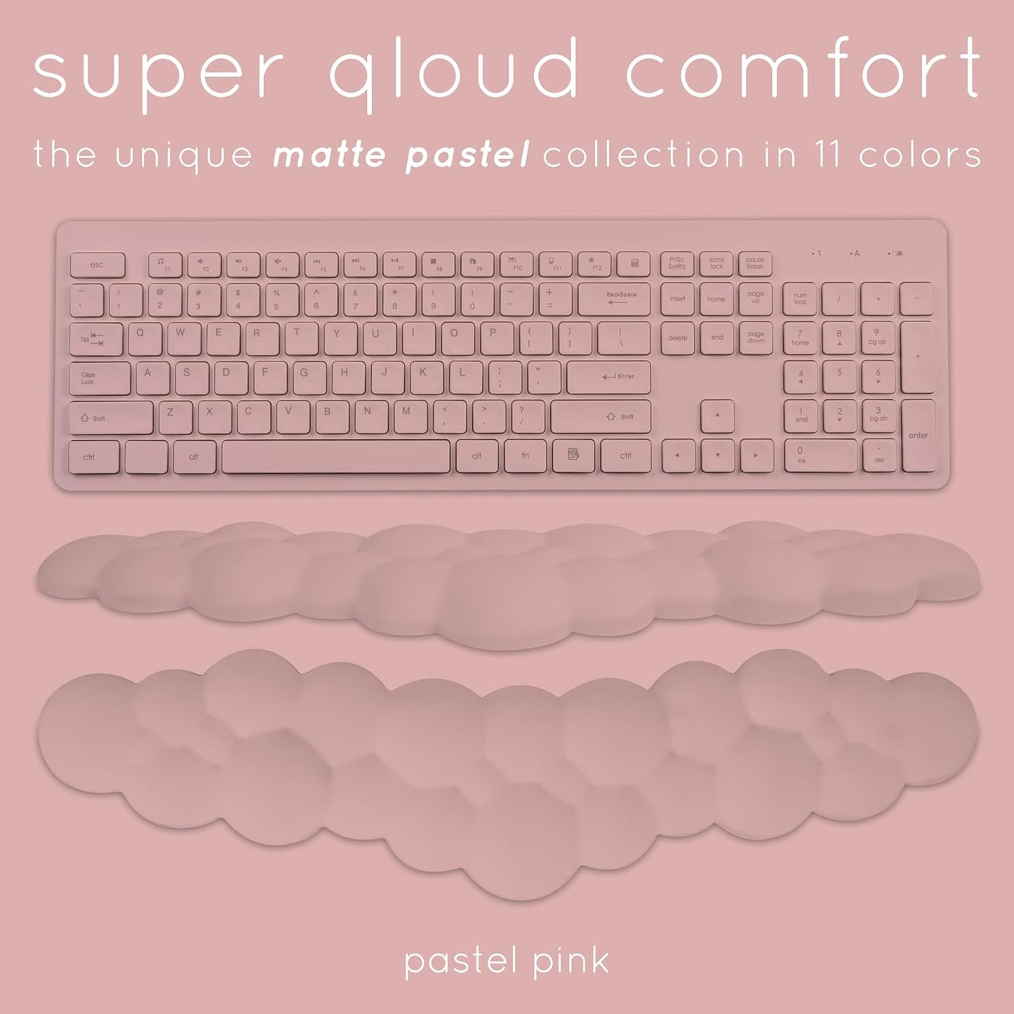 Purple Cloud Keyboard Wrist Rest – Create-ables Qloud Purple Wrist Rest for Computer Keyboard and Mouse, Ergonomic Memory Foam Wrist Pad with Non-Slip Base, Includes Cloud Mouse Pad