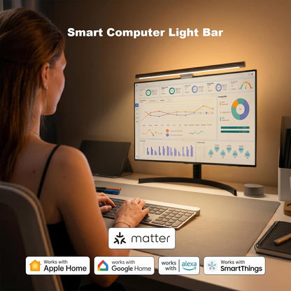 YEELIGHT Monitor Light Bar, Computer Monitor Lamp for Home Office Gaming, 250LM No Glare Eye-Care LED Screen Bar, Touch Control USB Reading Desk Lamp with Stepless Dimming for Flat & Curved Monitor