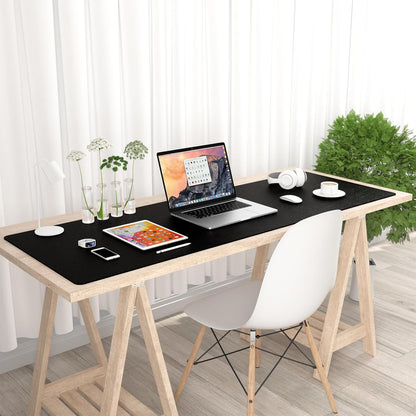 Hsurbtra Desk Pad, 23.6" x 13.8" PU Leather Desk Mat, M Extended Mouse Pad, Waterproof Desktop Blotter Protector, Non-Slip Ultra Thin Small Laptop Keyboard Writing Mat for Office Home, Pink