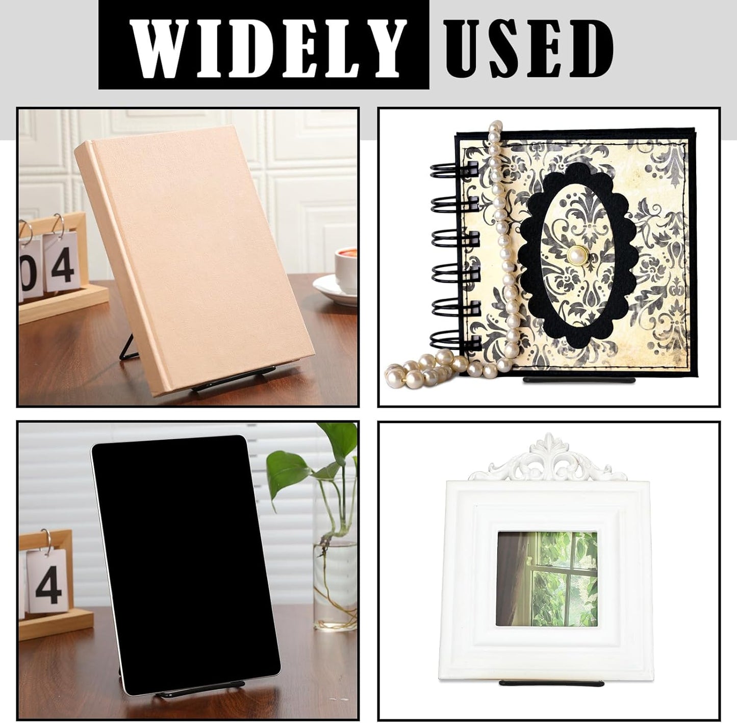 6 Pack 9.17 Inch Large Metal Book Stand for Display Adjustable Display Holder Easel Collector Stand for Home Office Back to School Books Frames Comic Plates Album CD Magazine