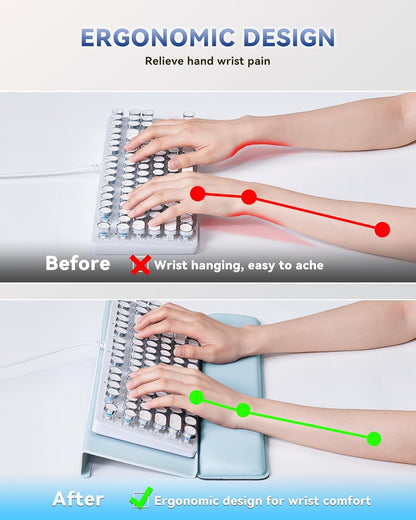 Laborio Computer Keyboard Stand for Desktop, Keyboard Riser Wrist Rest Holder for Easy Typing, Office Desk, Home, School Accessories(Coffee)