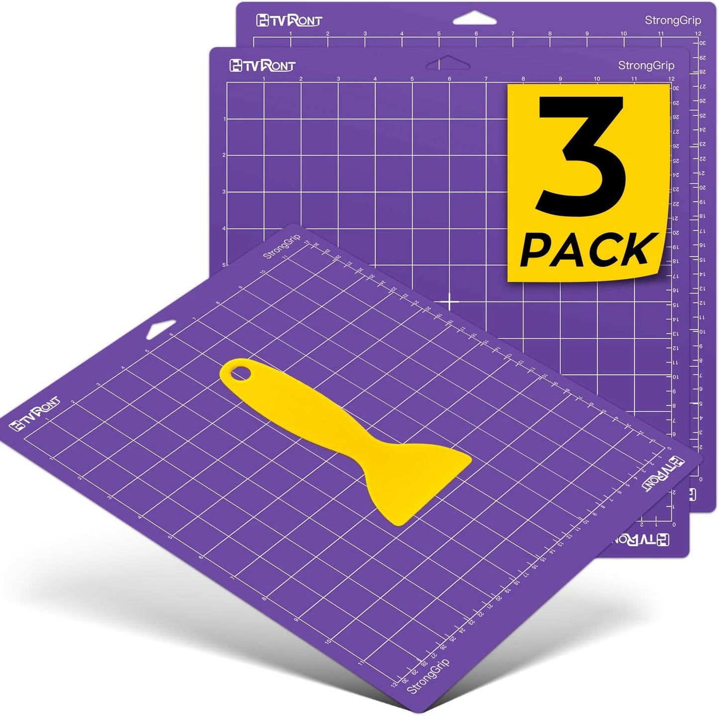 HTVRONT Standard Grip Cutting Mat, 6 Pack Cutting Mat 12x12 Compatible with Cricut Maker 3/Maker 4/Maker/Explore 3/4/5/Air 2/One, Standard Adhesive Sticky Quilting Cutting Mats Replacement Accessories