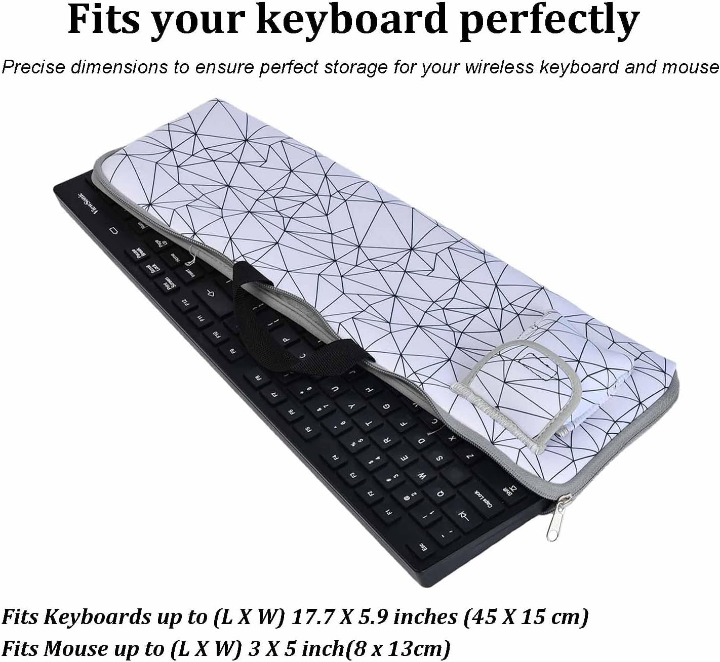 Wireless Keyboard Mouse Sleeve Travel Case Neoprene Shockproof Protective Keyboard Case for Logitech MK270 Wireless Keyboard And Mouse Combo (Black)