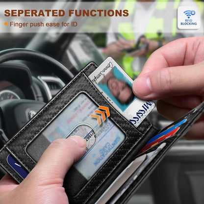 BULLIANT Men Airtag Wallet,Slim Wallet Money Clip Card Holder Magnetic Closure 12 Cards in Front Pocket RFID Blocking