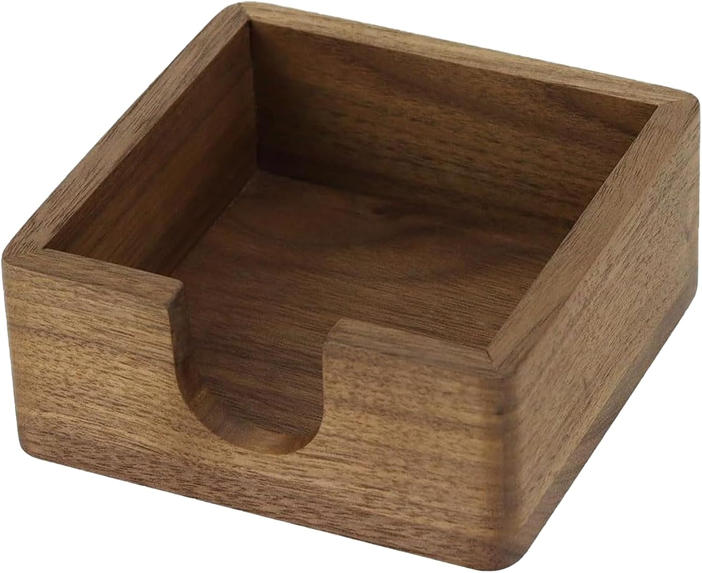Buqoo 4x6 Notepad Holder Dispenser, Walnut Wood Sticky Notes Memo Pad Holder Dispenser Desk Supplies Organizer Accessories for Office Home Schools