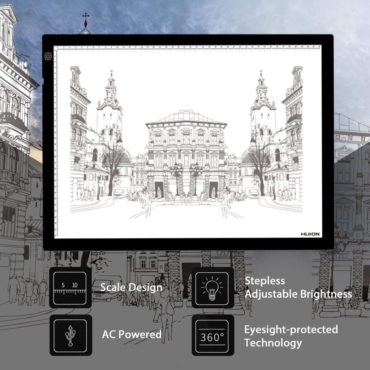 Huion A3 Light Box for Tattoo Tracing - AC Powered