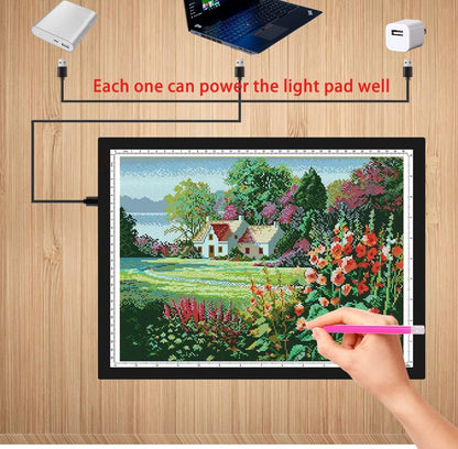 WELZK Light Board A3, 16.6×12.6inchs Light Pad, Side Button Design, 9 Levels/Stepless Dimming, Light Box Widely for Diamond Painting, Tracing, Weeding Vinyl etc.