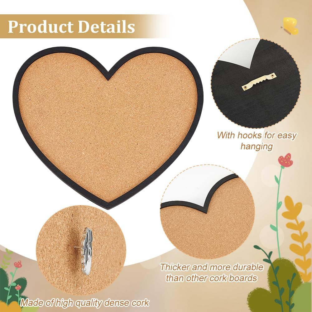 BENECREAT Pin Board Square Cork Board, 0.8inch Thick Bulletin Display Board Wall Mounted Cork Board for Brooch Pin Storage, Office Home Festival Wedding Decor, 7.8x7.8inch