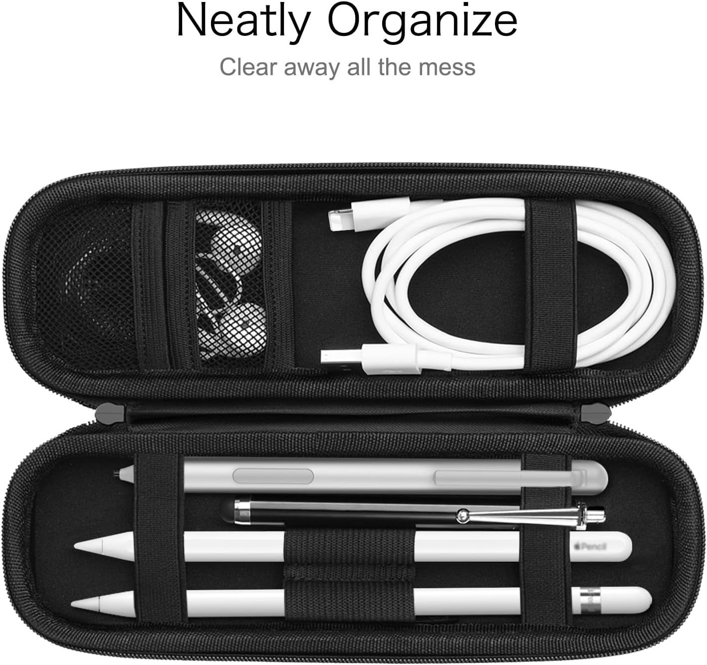 Fintie Holder Case for Apple Pencil Pro, Apple Pencil (USB-C / 1st / 2nd Generation), PU Leather Carrying Bag Sleeve Compatible with Pen, USB Cable, Samsung Stylus, Lilac Marble