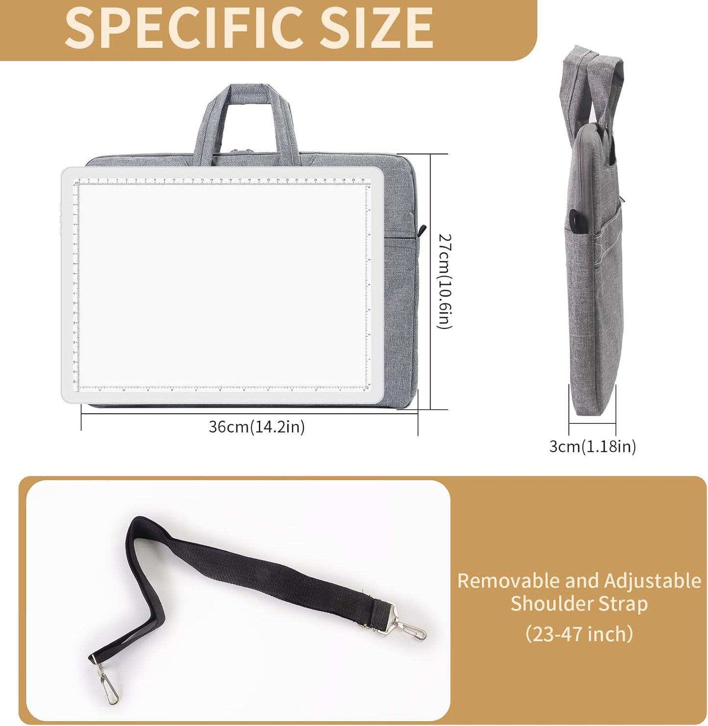 YINGWOND Rechargeable A4 Light Box for Tracing,Ultra-Thin 9000LUX Super Bright Wireless Light Pad with Adjustable Brightness Color,13.9x10 in Light Board for Diamond Painting Drawing Sketching