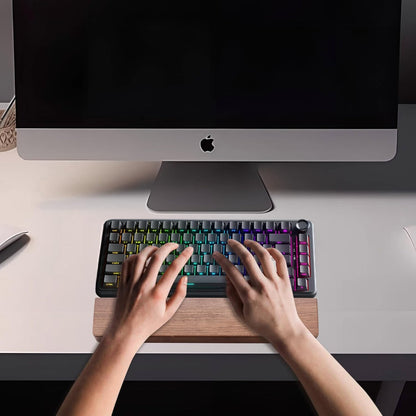 87 Keys Keyboard Wrist Rest - Ergonomic Walnut Wood Palm Rest for Mechanical Keyboard, Non-Slip, Comfortable Typing and Gaming (87 Keys) ﻿