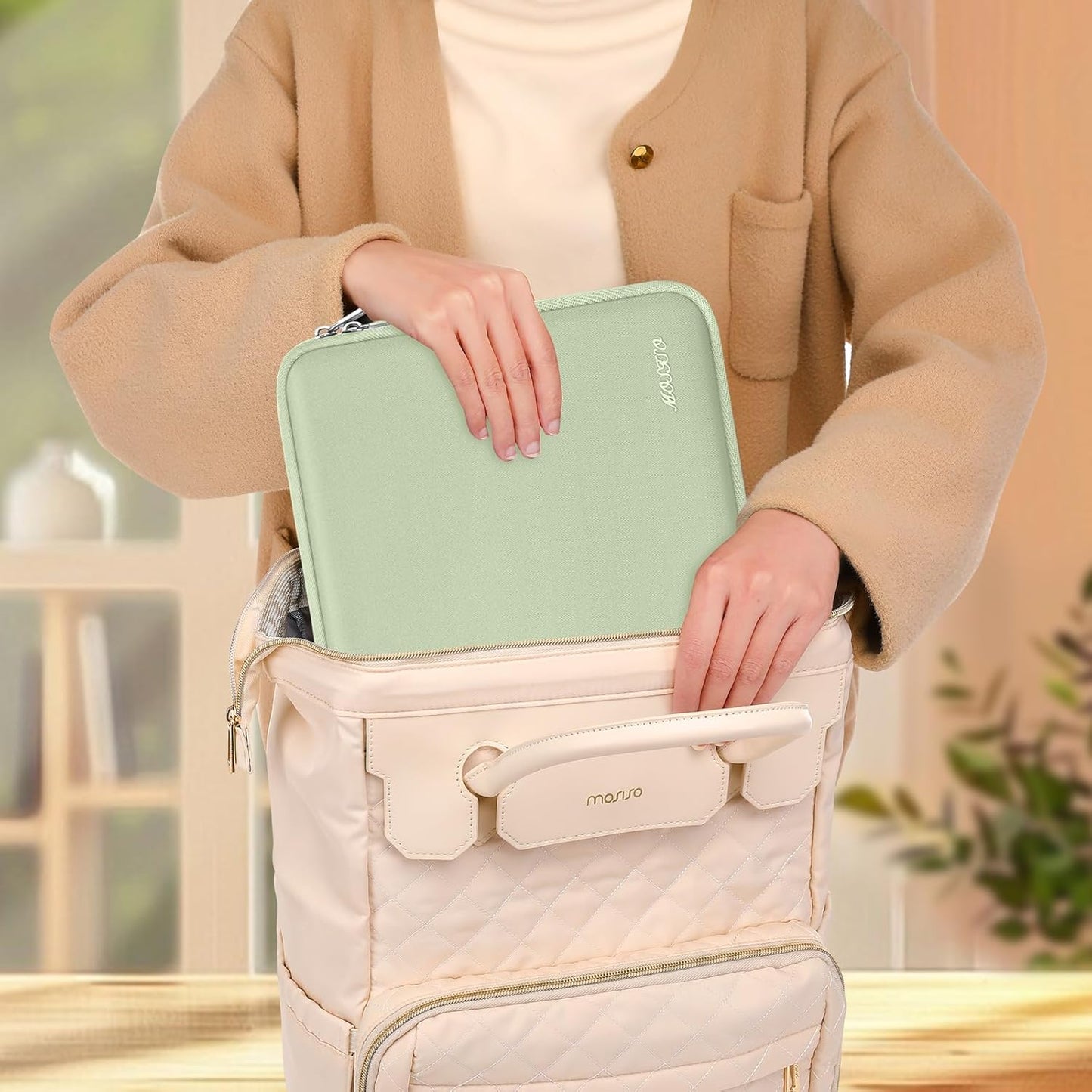 MOSISO Laptop Case 13.3 inch, 13-13.3 inch Laptop Sleeve Bag Compatible with MacBook Air/Pro 13/Pro 14 M5 M4 M3 M2 M1, HP Dell ASUS Lenovo, Neoprene Computer Sleeve Bag with Small Case, Baby Pink - Colors A
