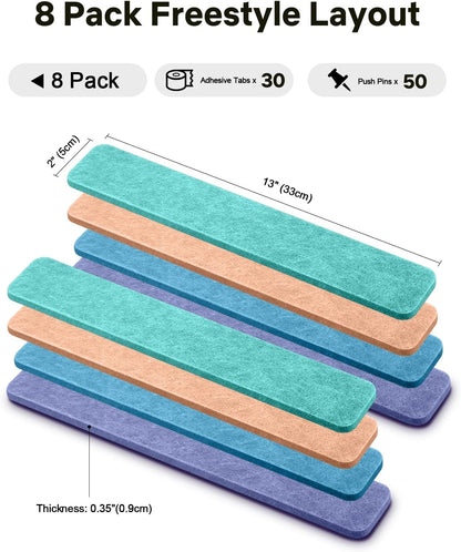 Small Cork Bulletin Board Tiles, Felt Wall Decor and Office Desk Accessories for Vision, Message Center, Picture and Prayer Board, Dorm, Room, Home Office Essentials and Organization(Linen Dusk)