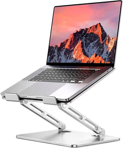 LOXP Adjustable Laptop Stand for Desk, Metal Foldable Laptop Riser Holder, Portable Ventilated Cooling Desk Book Shelf, Ergonomic Computer Notebook Stand Compatible with 10-15.6" Laptops