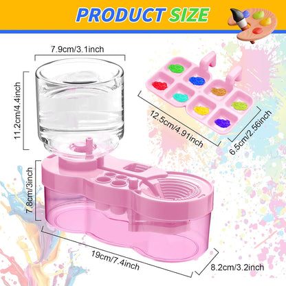 Paint Brush Cleaner, Multifunctional Acrylic Face Paint Brush Washing Station Brush Water Cup for All Purpose Oil Watercolor Painting Artist Professional Kit,Gift Art Supplies for Kid Adult