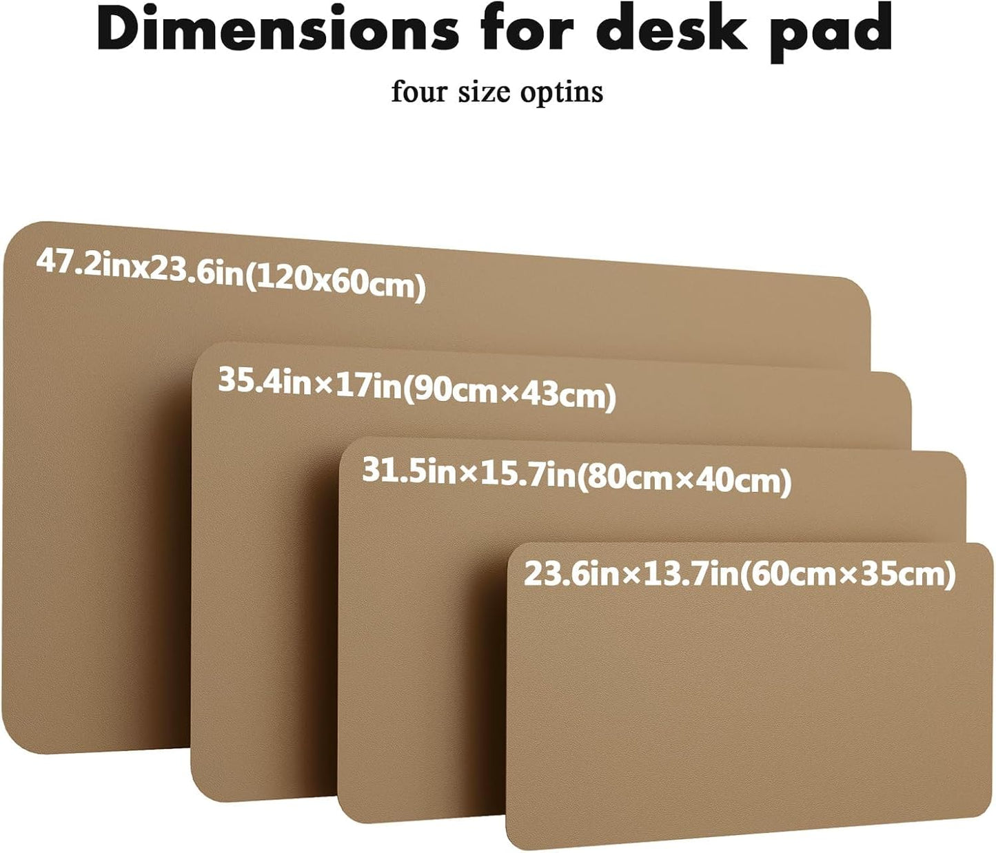 YSAGi Double-Sided Desk Pad, 31.5"x15.7"Leather Desk Mat, Eco Cork Desk Pad Protector,Large Mouse Pad,Waterproof Desk Blotter for Office/Home(Coffee)