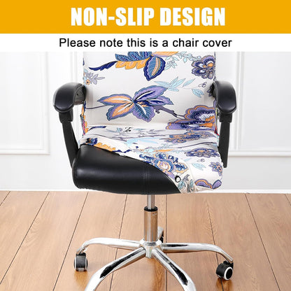 Smiry Stretch Printed Office Chair Armrest Covers, 2 Pcs Soft Fit Removable Washable Computer Desk Chair Arm Covers Protector, Black