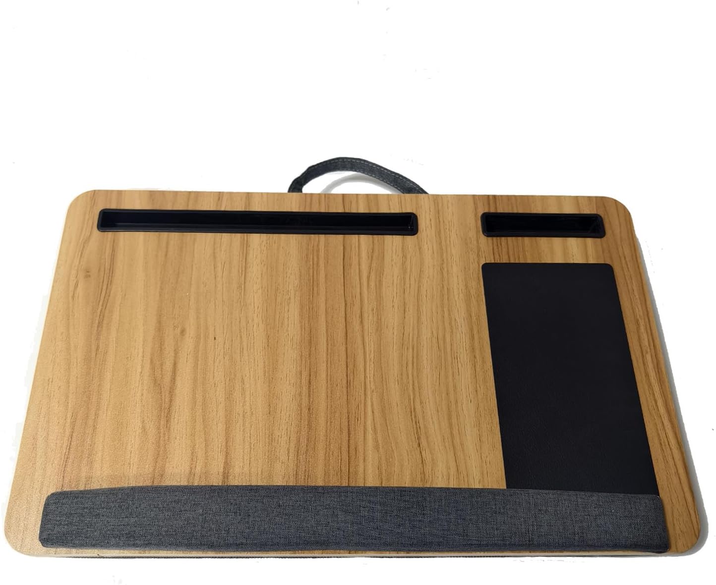Wooden Lap Desk with Cushion,Work from Home Solution, Lightweight, Fits up to 17 inches Laptop,Lightweight Stand with Soft Wrist Pad,Laptop Pad for Couch