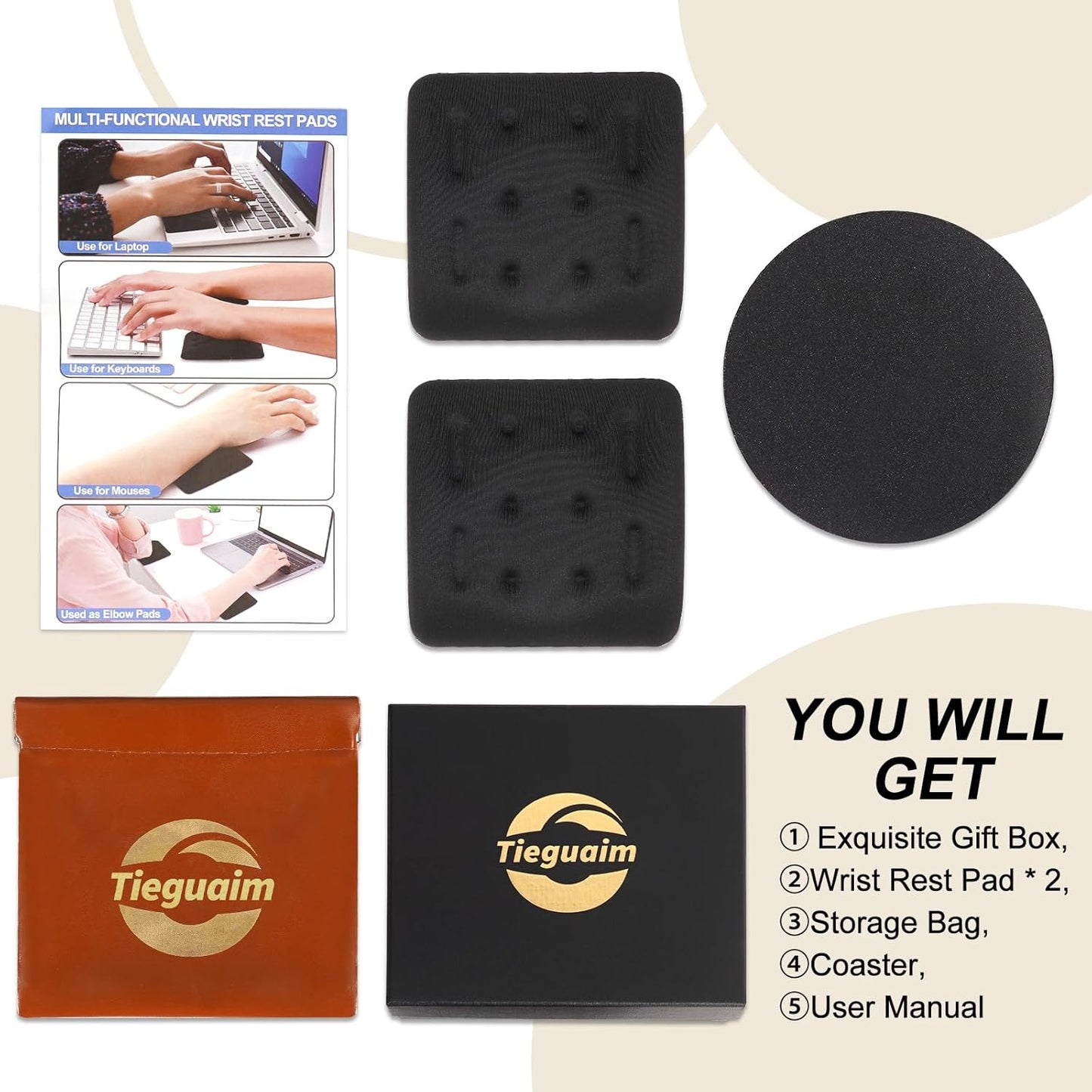 Ergonomic Wrist Rest for Laptop, Upgraded Laptop Wrist Support Pad for Computer Keyboard, Relieve Wrist Pain and Carpal Tunnel (Black)