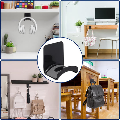 1Pcs White ABS Plastic Headphone Stand Hanger, Hanging Headset Holder Hook Under Desk, Adhesive Earphones Hangers for Desk Headphone Hanger, Most Headphones and Controller