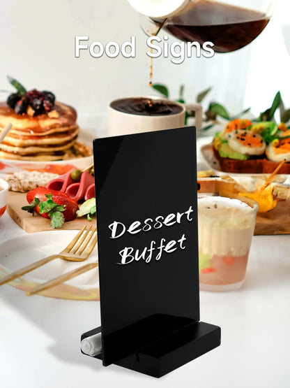 Acrylic Black Dry Erase Board with Stand - 8” x 6” Small Desktop Whiteboard with Marker, Reusable Desk Blackboard, to-Do List, Planner, Memo Clipboard, Menu Board for Office, Home, Bar