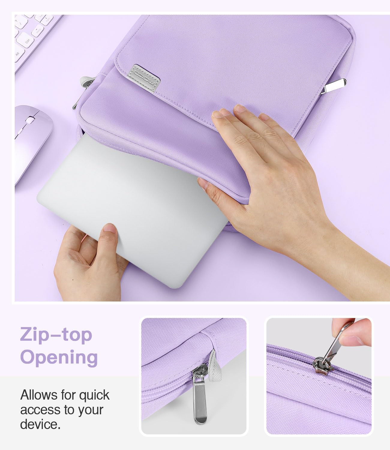 MoKo 13 Inch Tablet Sleeve Bag, Fits with 13 Inch New iPad Pro M5 & Air M4/M3, iPad Pro 12.9 M2&M1,Surface Laptop Go 12.4,Galaxy Tab S8+/S9+ 12.4,Handle Carrying Case with Shoulder Strap,Black &Gray